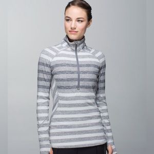 L-12 🍋Lululemon🍋Race Your Pace 1/2 Zip
Marshmallow Stripe Heathered Slate